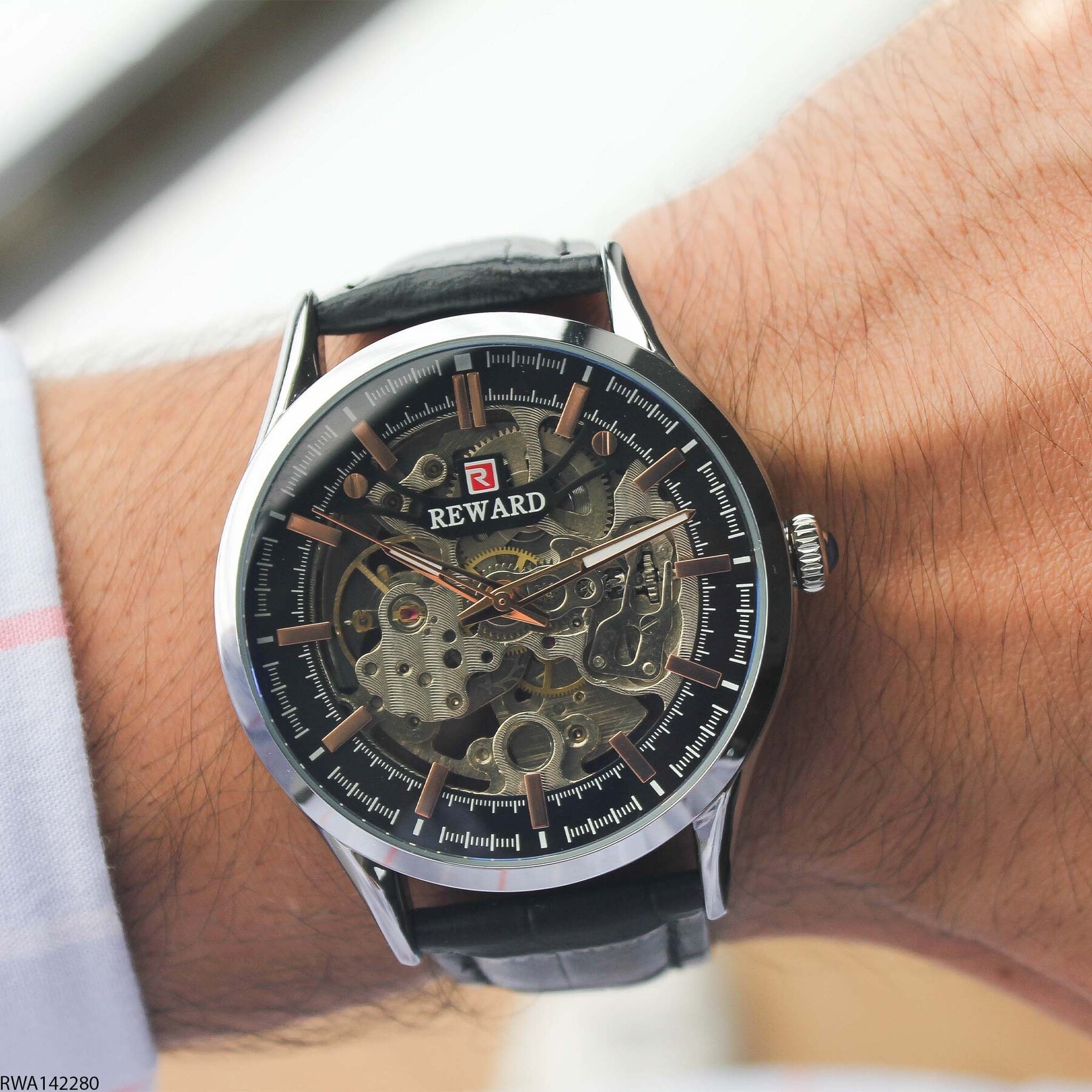 Reward RWA142271 Deri Kordonlu Otomatik Erkek Kol Saati