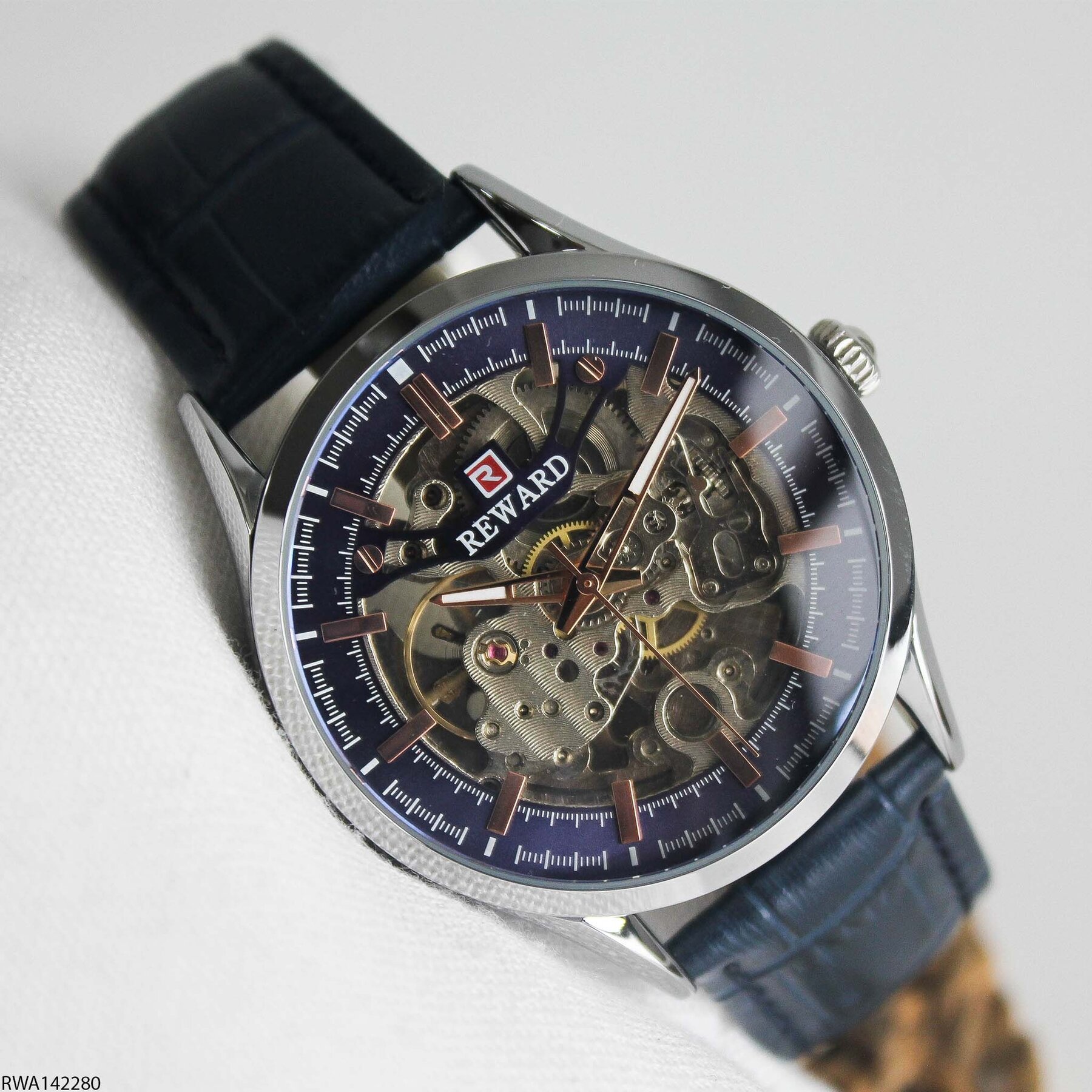 Reward RWA142280 Leather Strap Automatic Men Watch