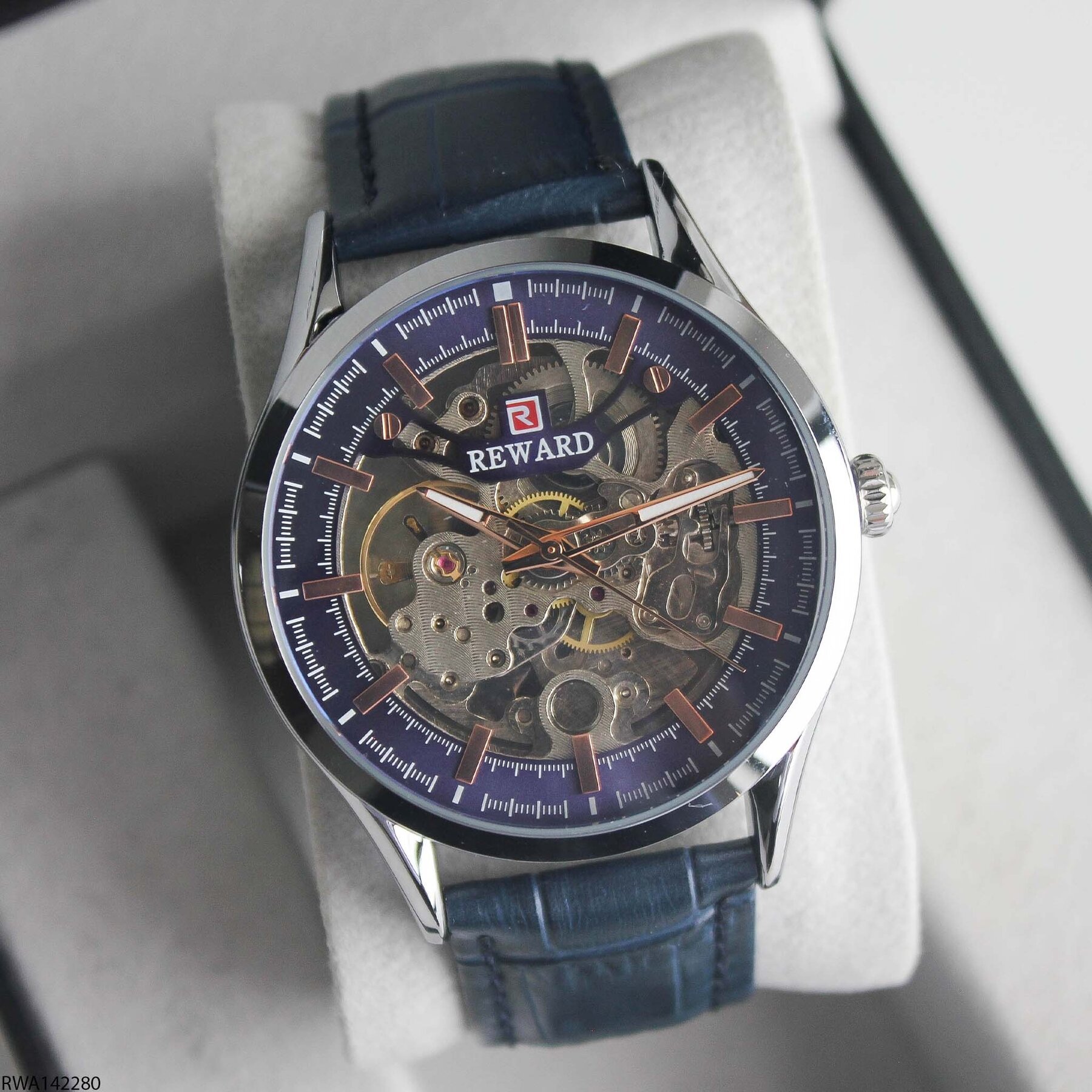 Reward RWA142280 Leather Strap Automatic Men Watch