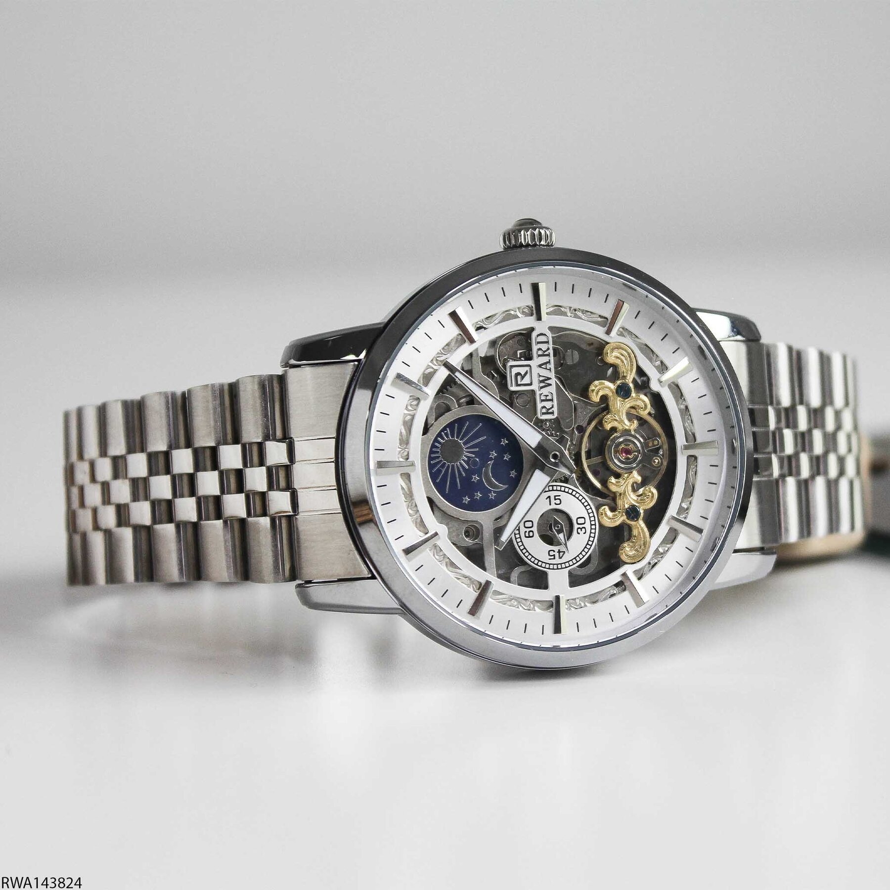 Reward RWA143824 Çelik Kordonlu Otomatik Erkek Kol Saati