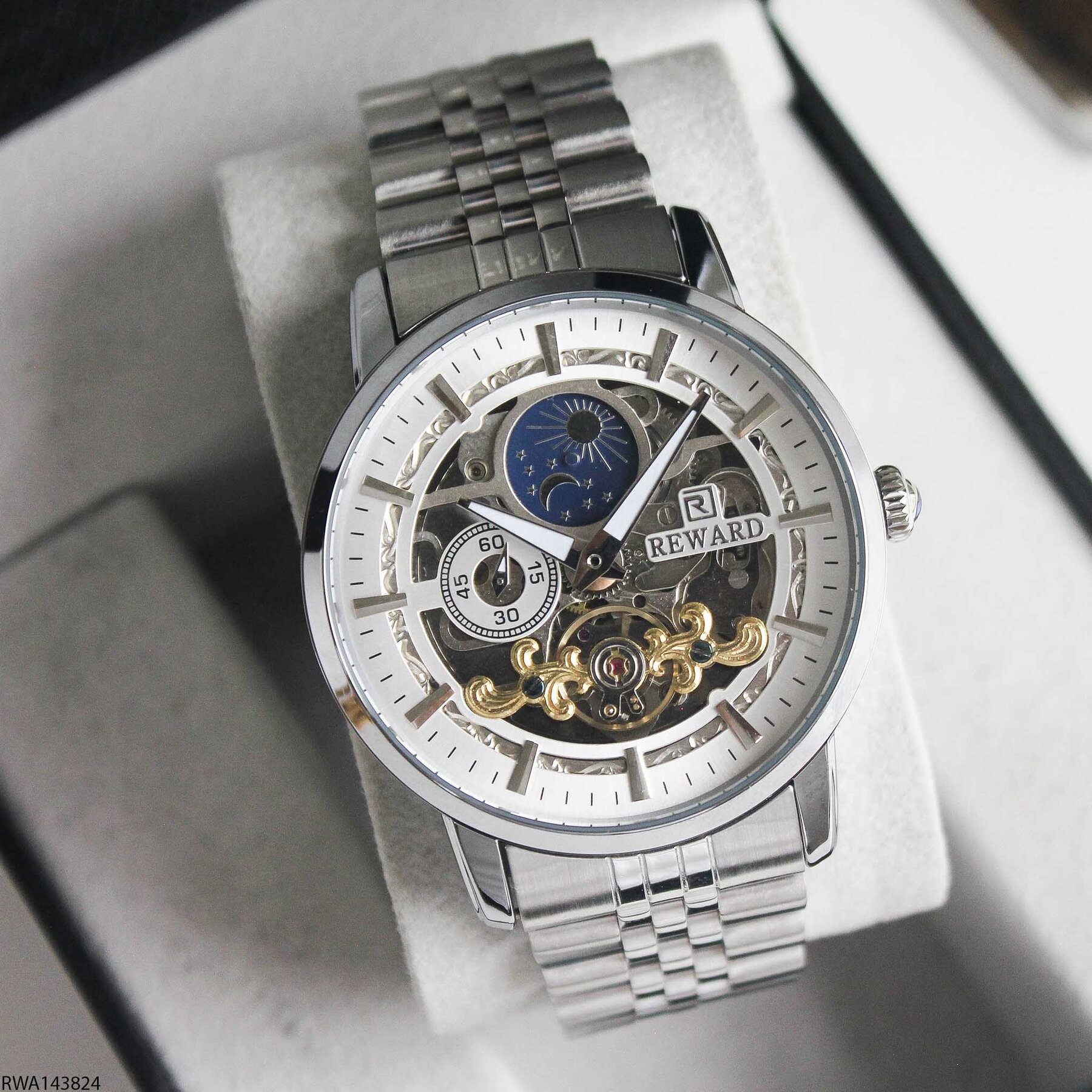 Reward RWA143824 Çelik Kordonlu Otomatik Erkek Kol Saati