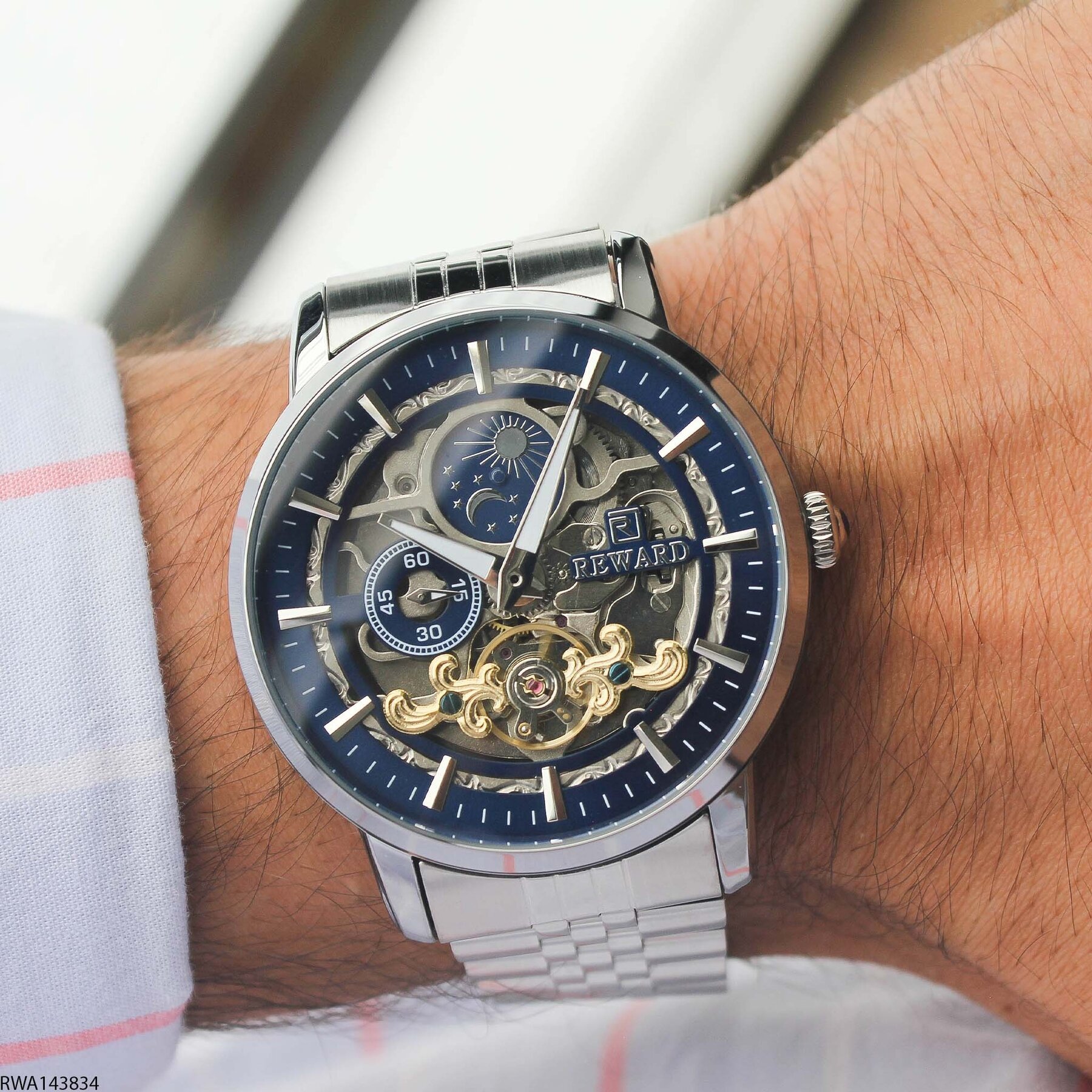 Reward RWA143834 Steel Strap Automatic Men Watch