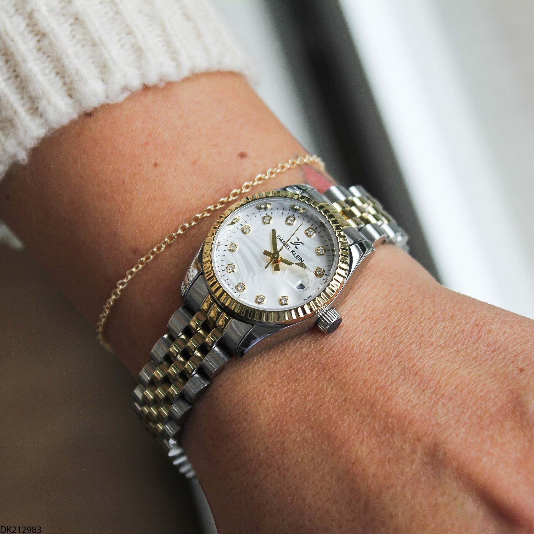 Daniel Klein DK327359 Leather Strap Women Watch