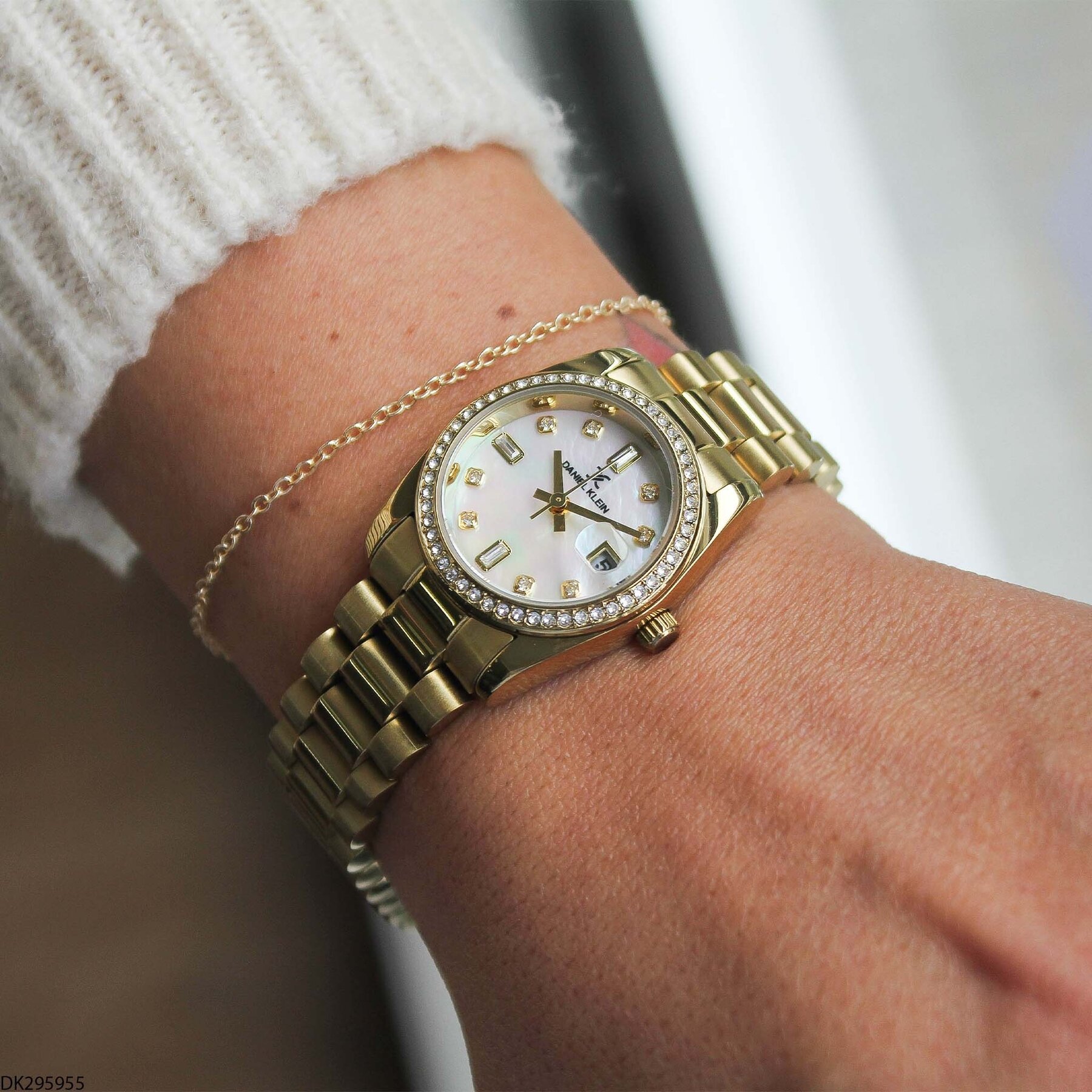 Daniel Klein DK327359 Leather Strap Women Watch