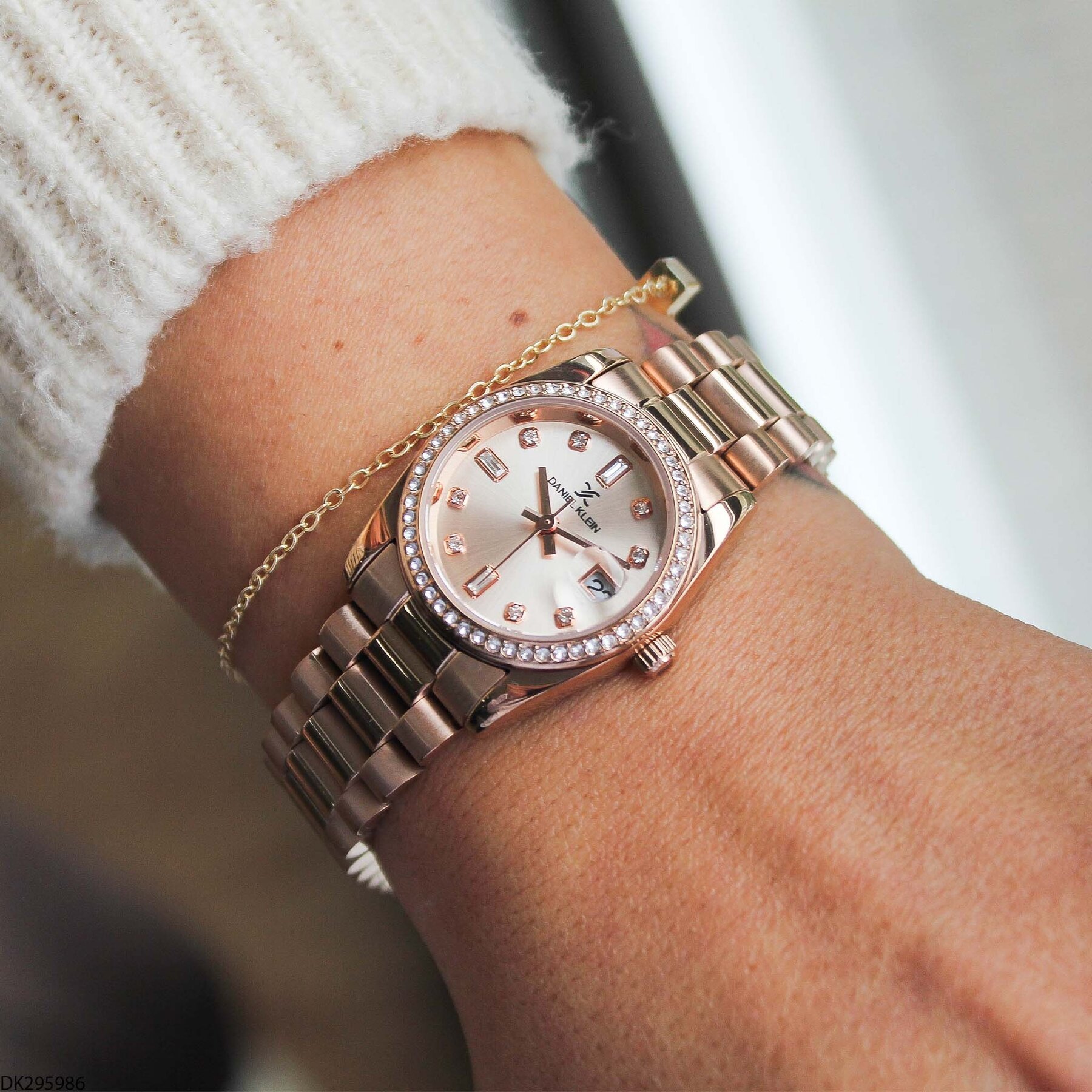 Daniel Klein DK327359 Leather Strap Women Watch