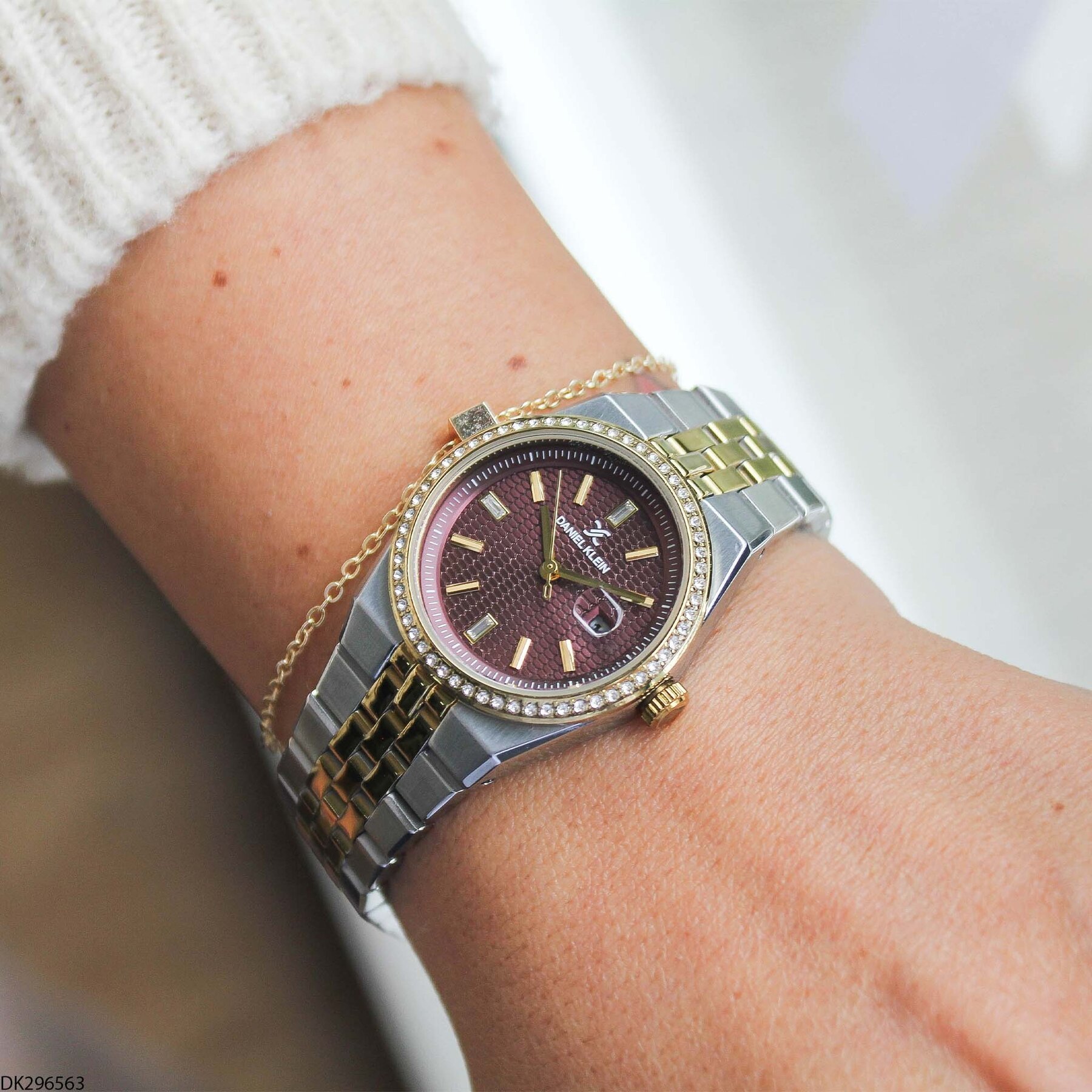 Daniel Klein DK327359 Leather Strap Women Watch