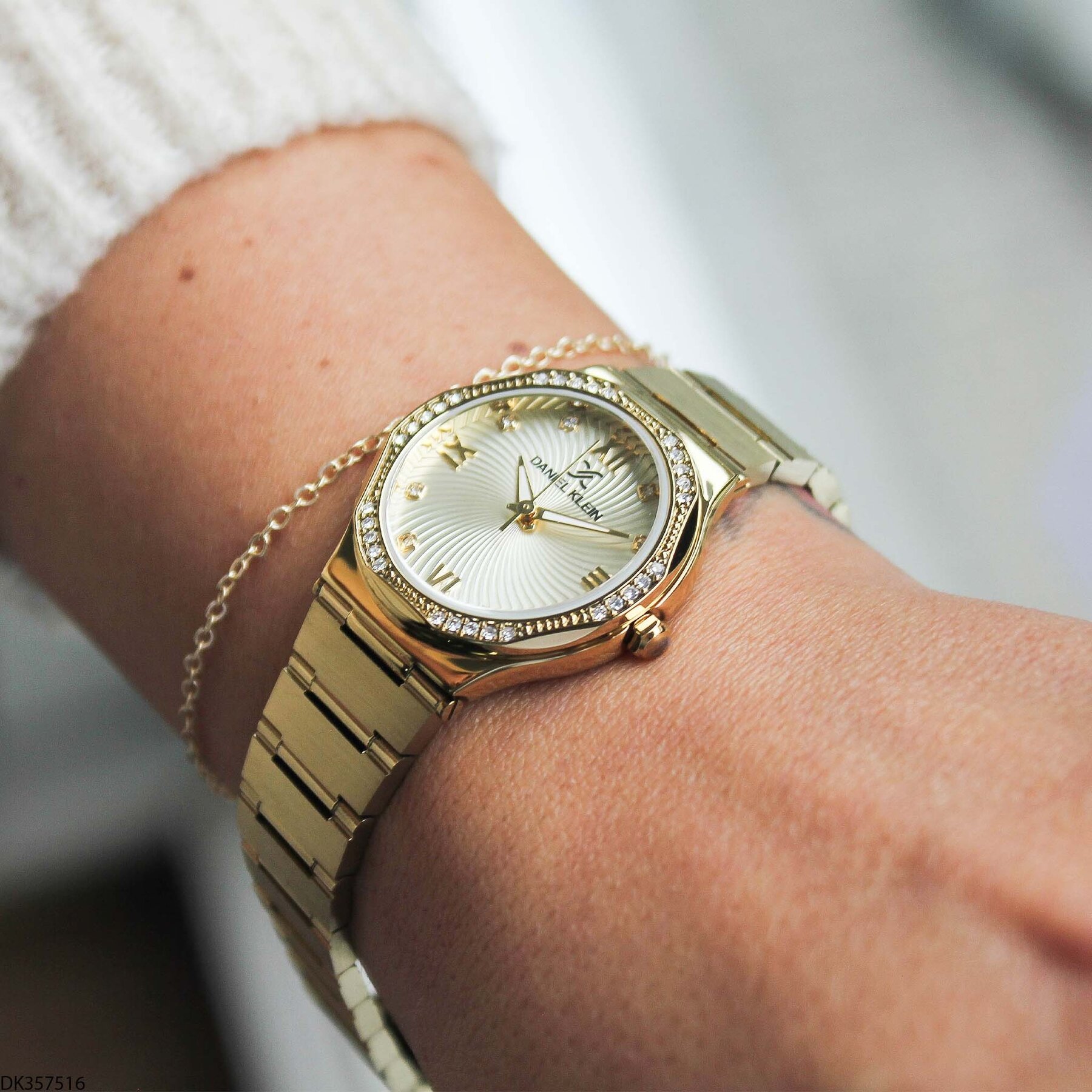 Daniel Klein DK327359 Leather Strap Women Watch