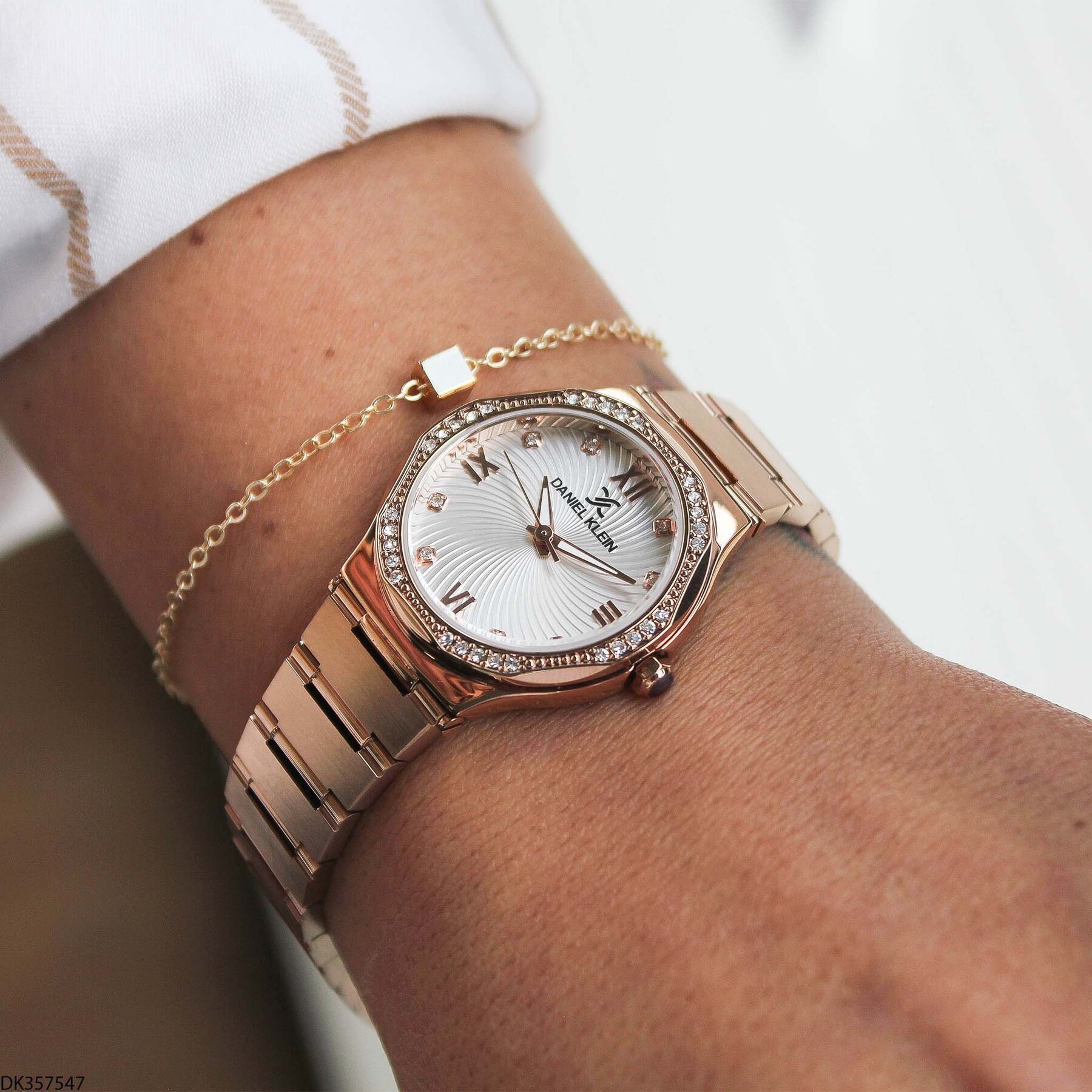 Daniel Klein DK327359 Leather Strap Women Watch