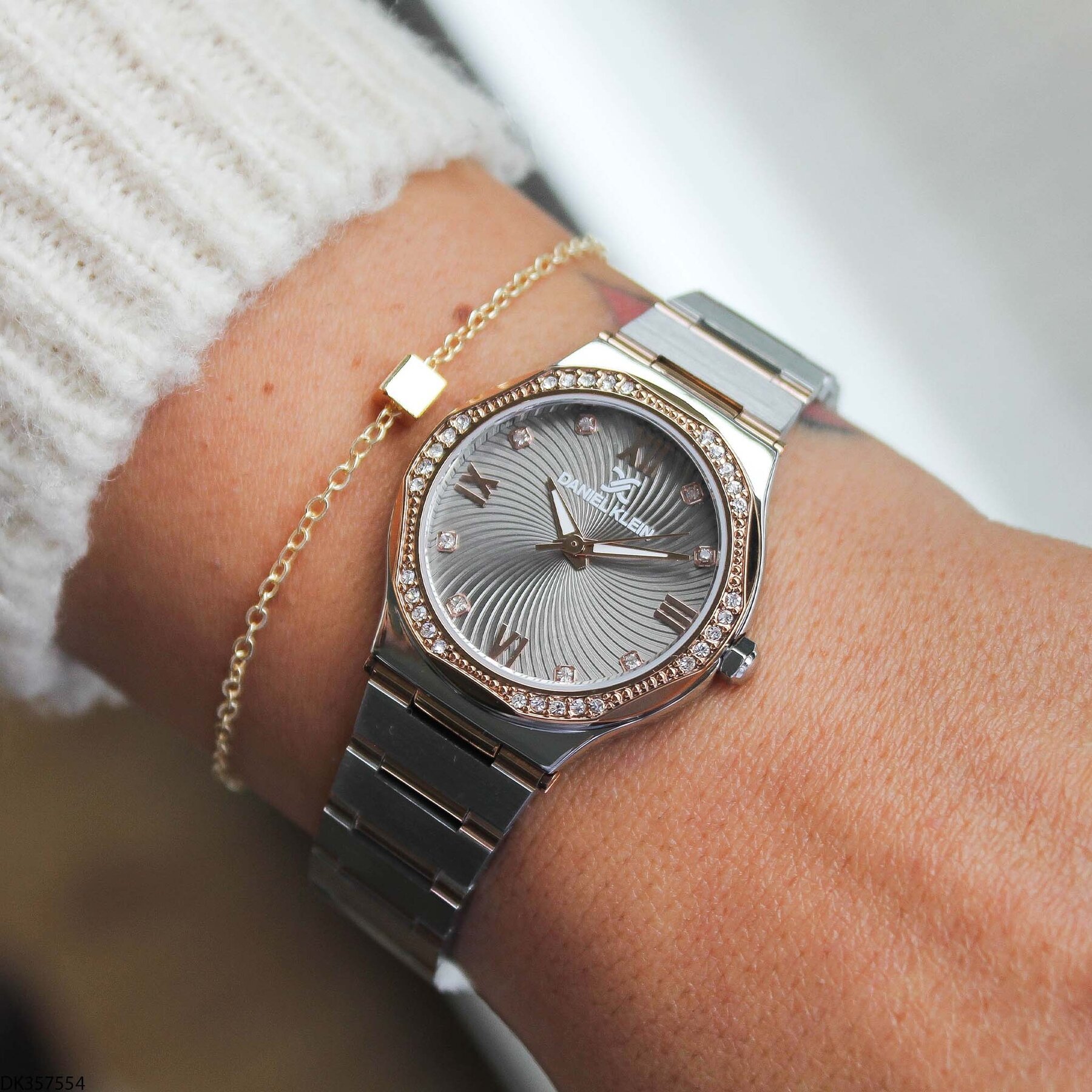 Daniel Klein DK327359 Leather Strap Women Watch