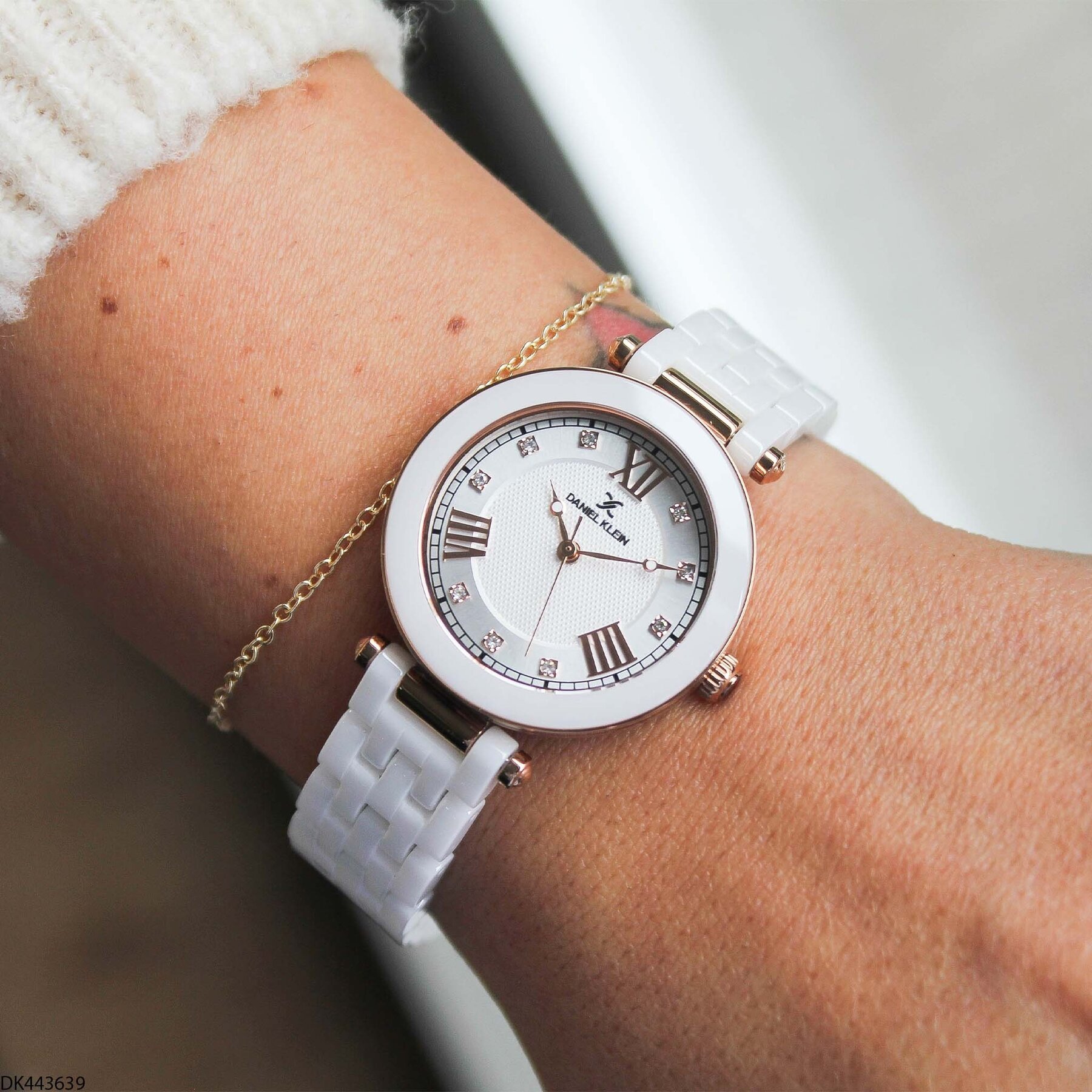 Daniel Klein DK327359 Leather Strap Women Watch