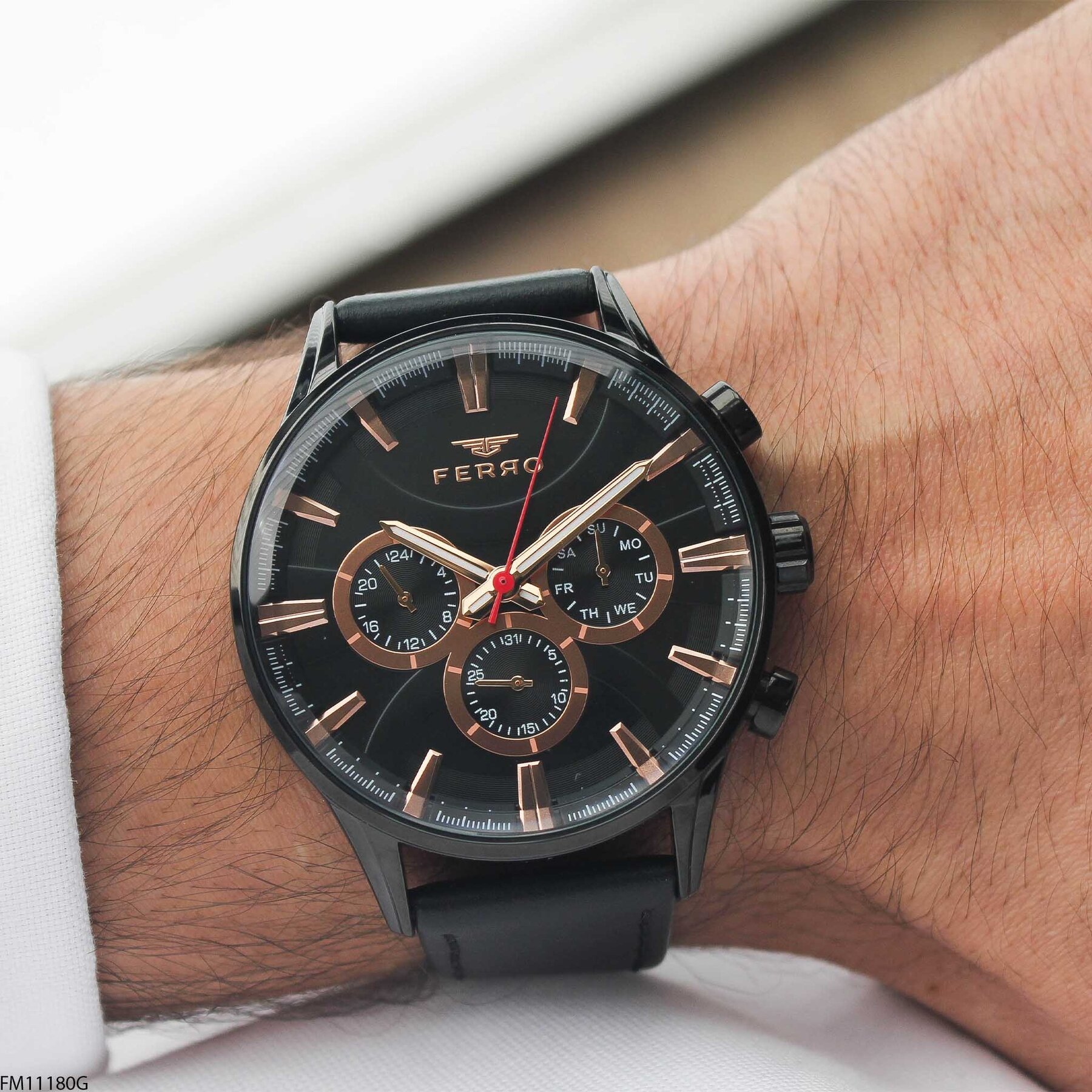 Ferro FM11180G Deri Kordonlu Erkek Kol Saati