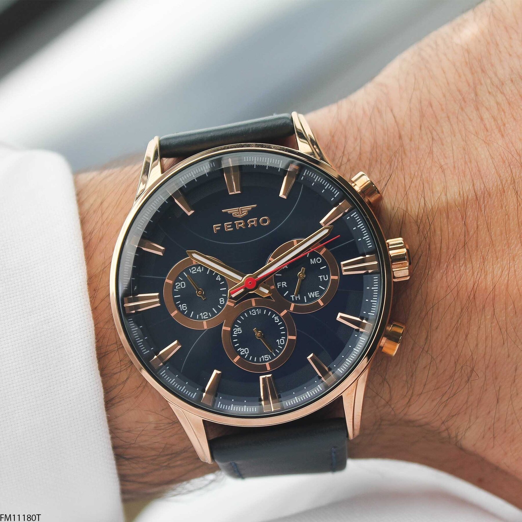 Ferro FM11180T Deri Kordonlu Erkek Kol Saati