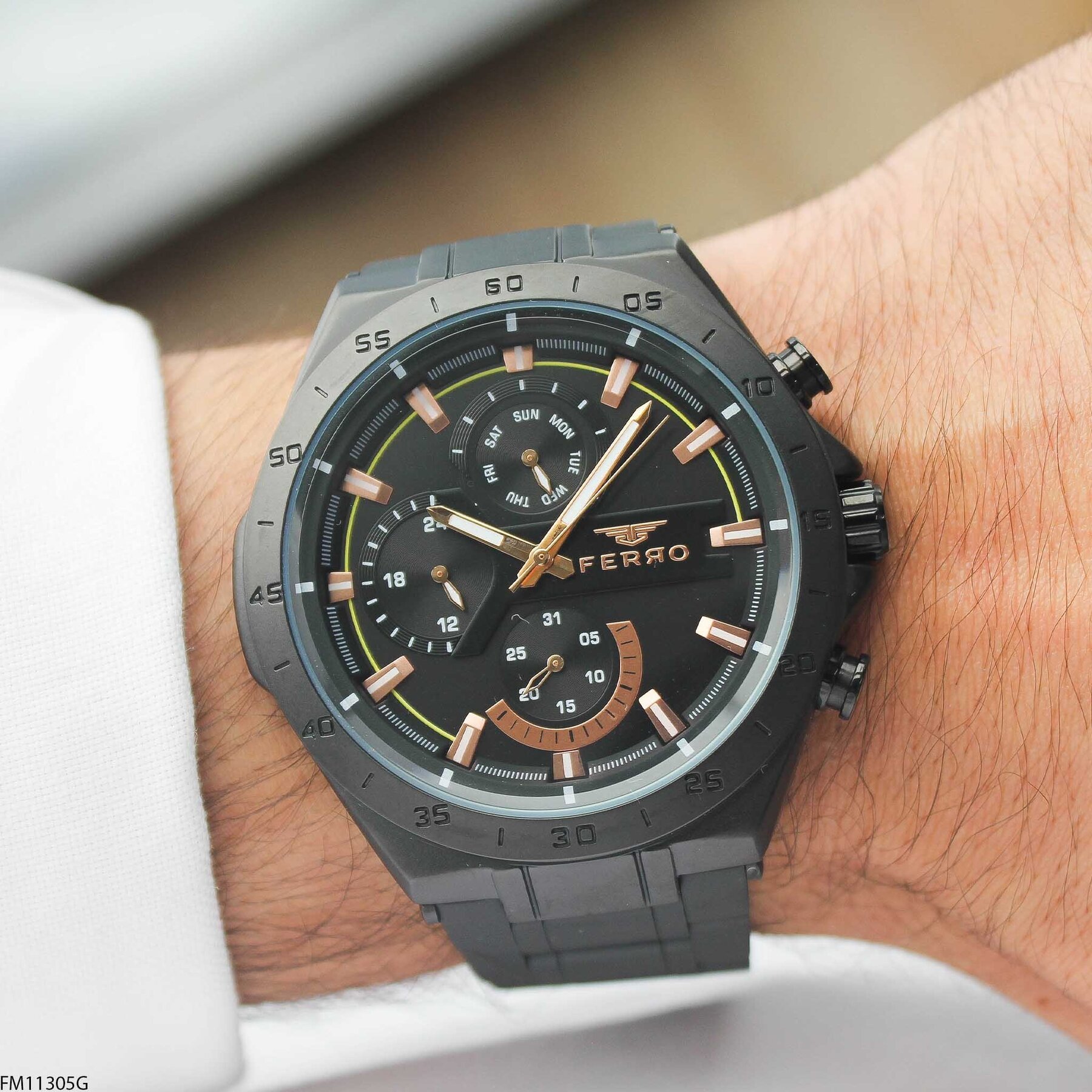 Ferro FM11305G Çelik Kordonlu Erkek Kol Saati