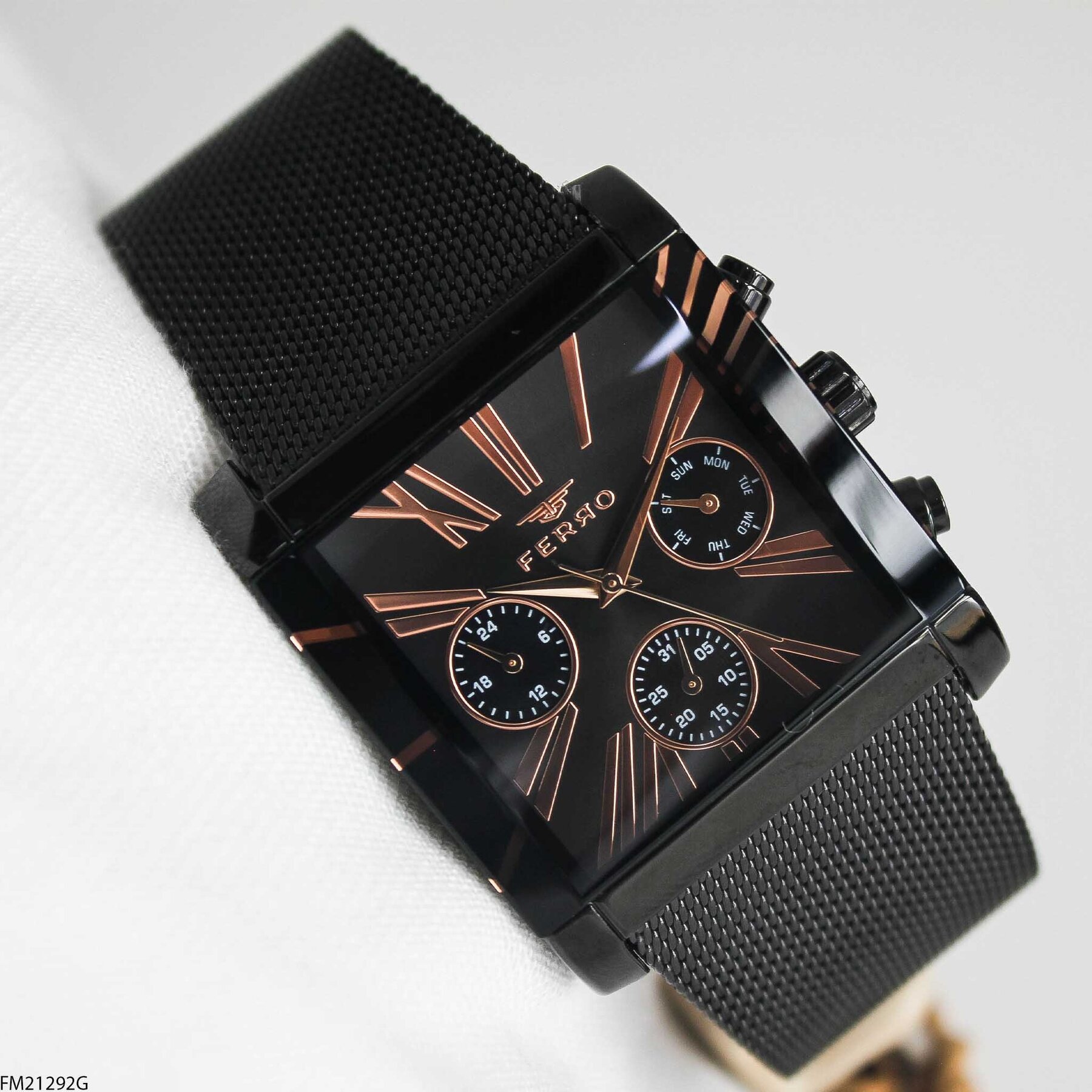 Ferro FM21292G Çelik Hasır Kordonlu Erkek Kol Saati