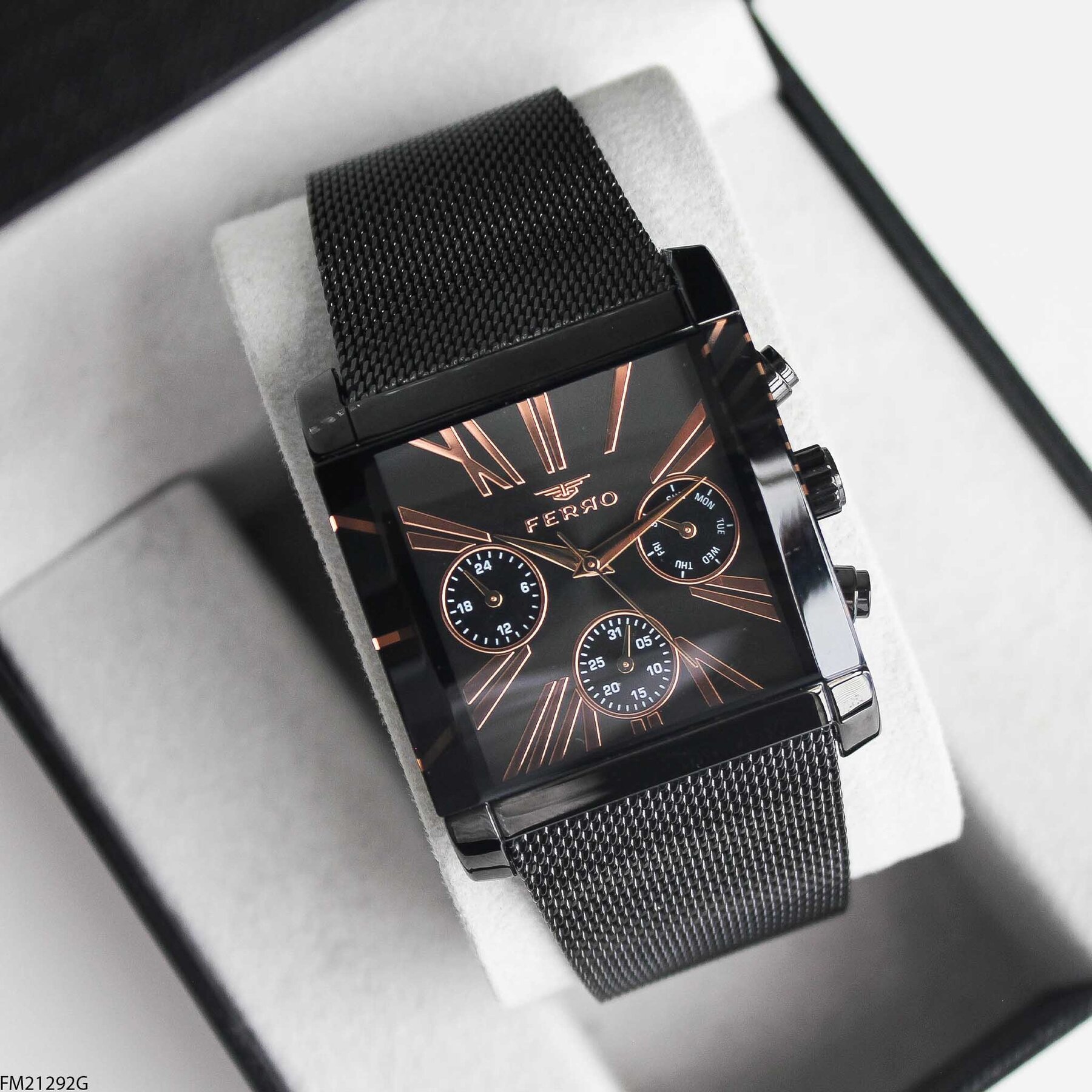 Ferro FM21292G Çelik Hasır Kordonlu Erkek Kol Saati