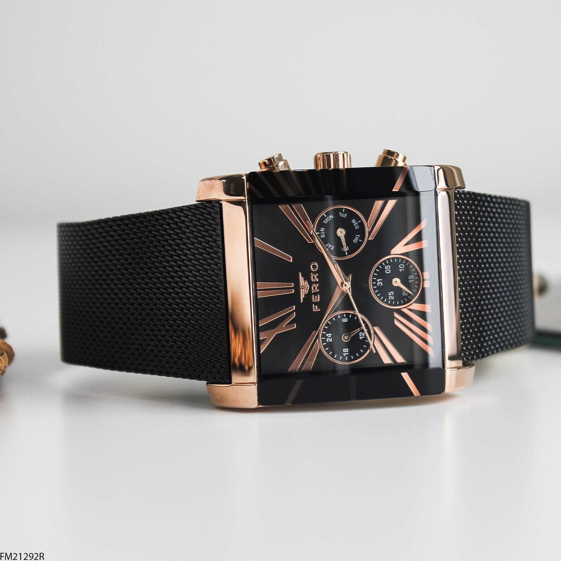 Ferro FM21292R Çelik Hasır Kordonlu Erkek Kol Saati