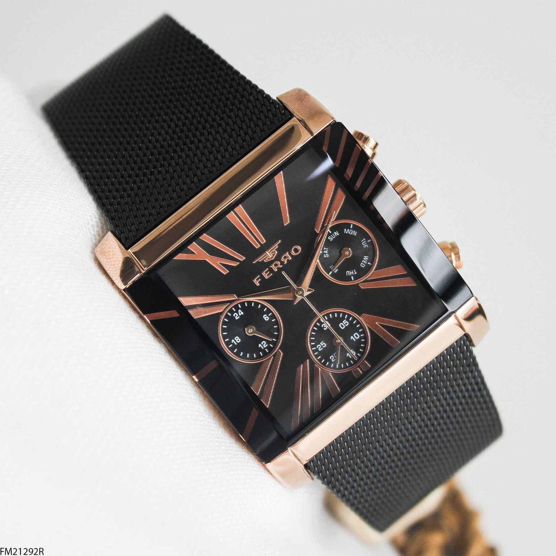 Ferro FM21292R Çelik Hasır Kordonlu Erkek Kol Saati