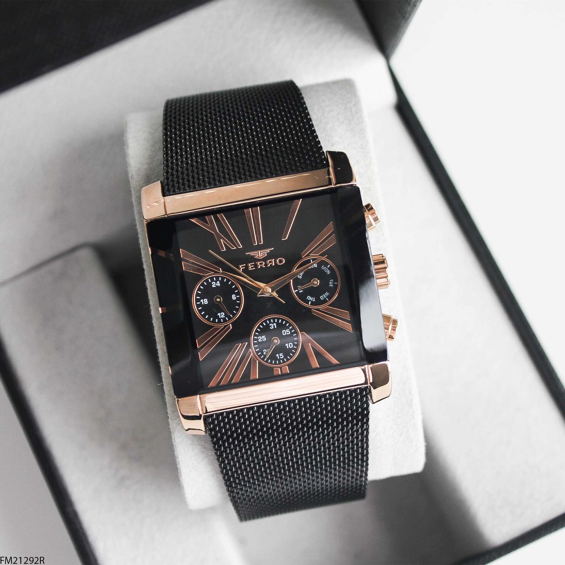 Ferro FM21292R Çelik Hasır Kordonlu Erkek Kol Saati