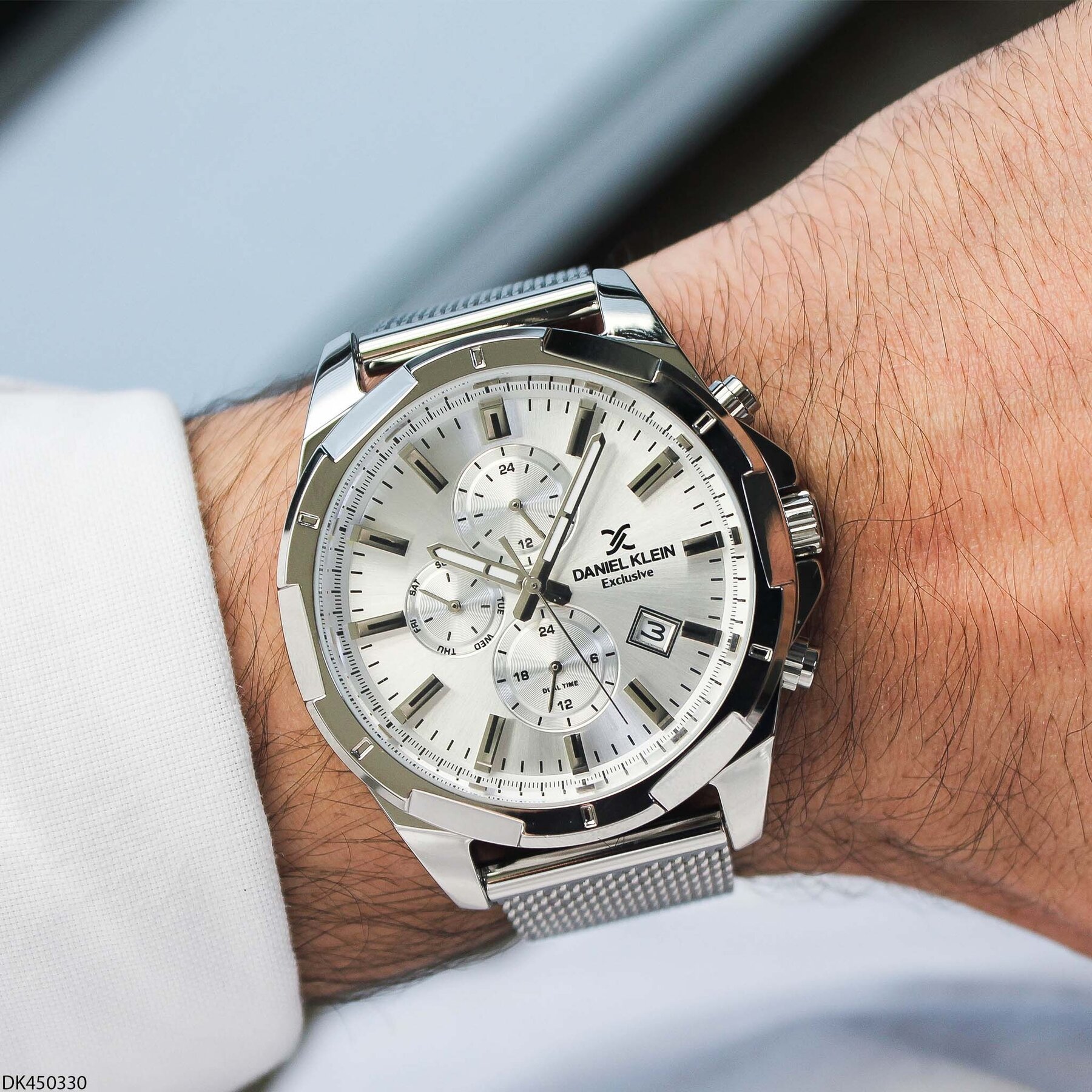 Daniel Klein DK450330 Çelik Hasır Kordonlu Erkek Kol Saati