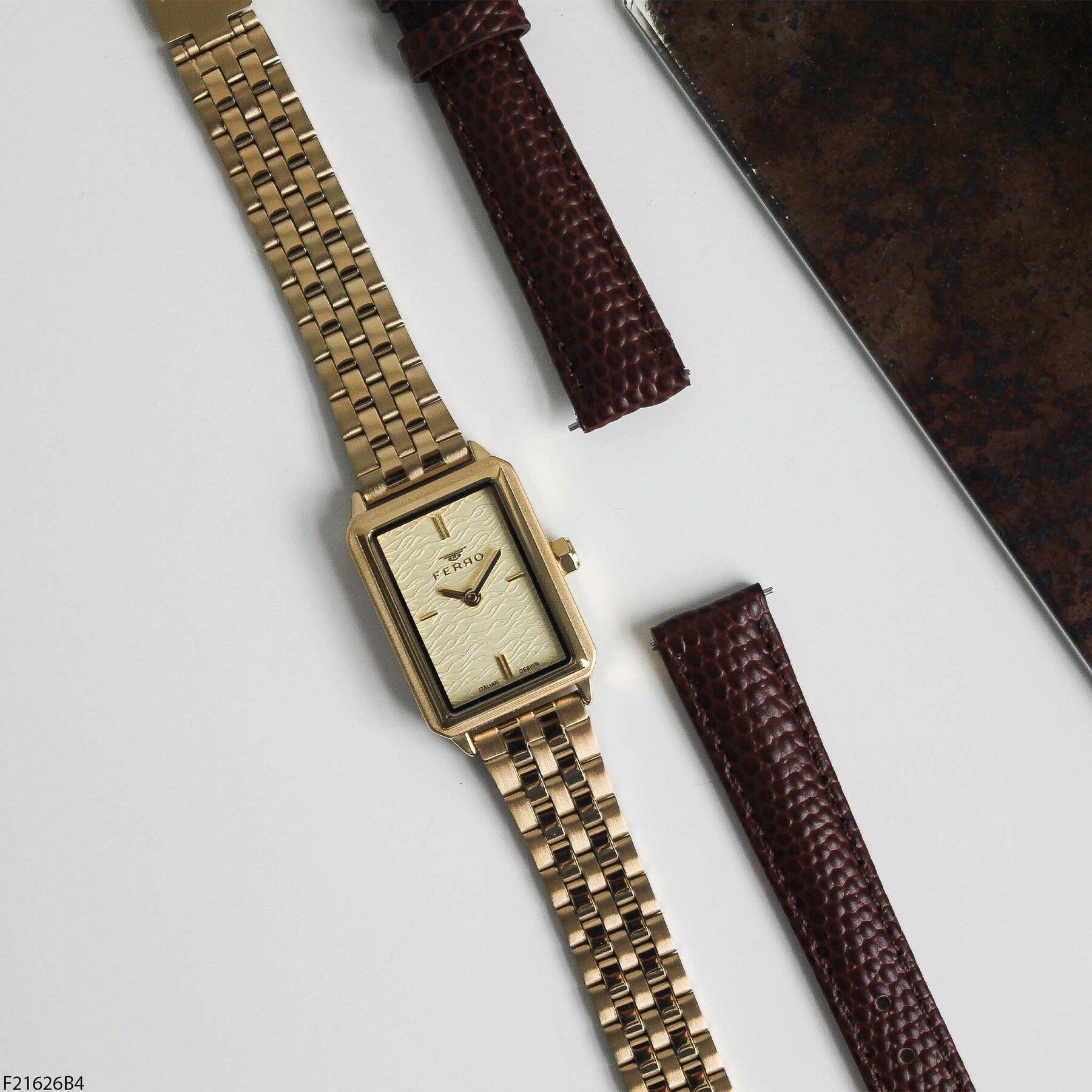 Ferro F21626B4 Çelik Kordonlu Kadın Kol Saati Kordon Hediyeli