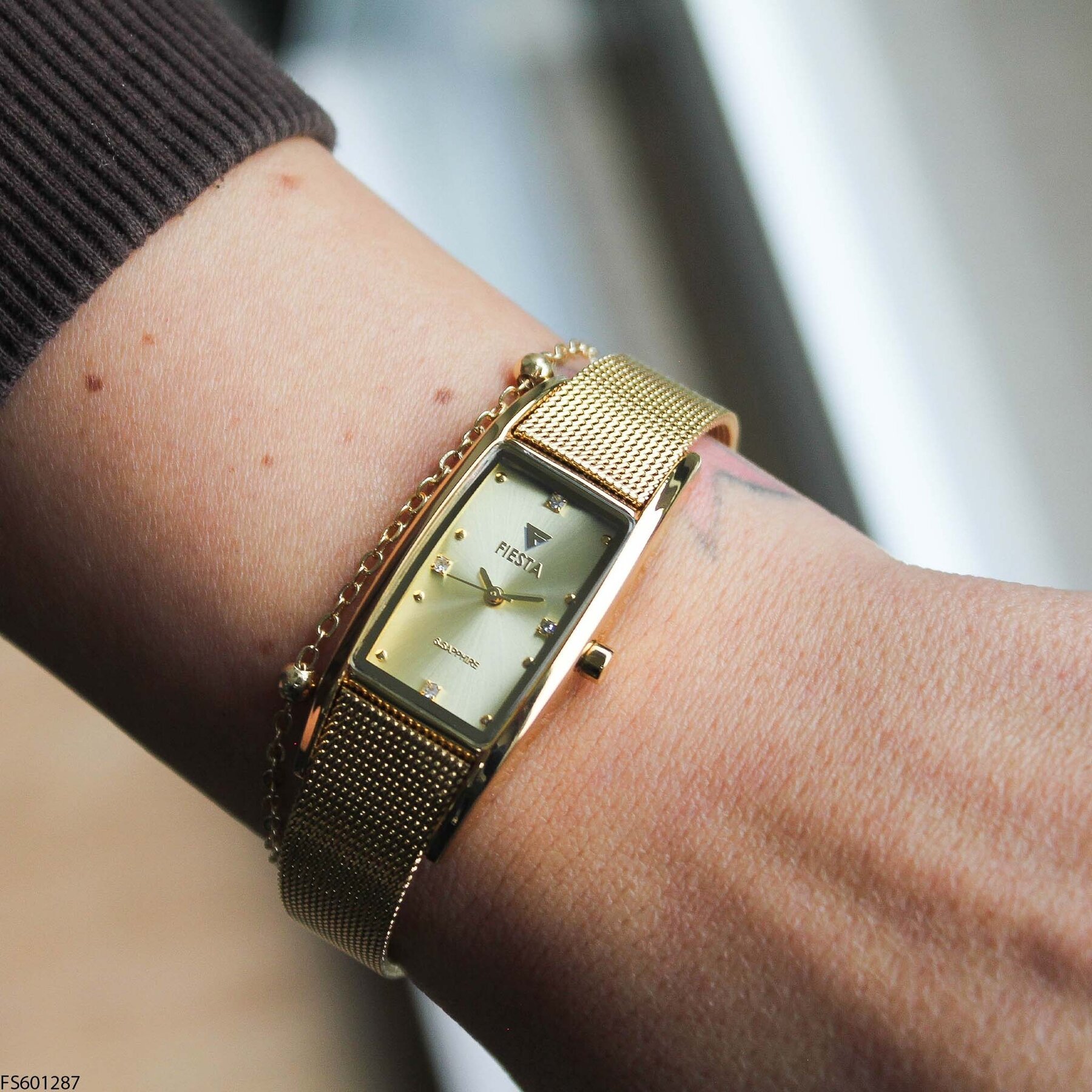 Fiesta FS601287 Çelik Hasır Kordonlu Kadın Kol Saati