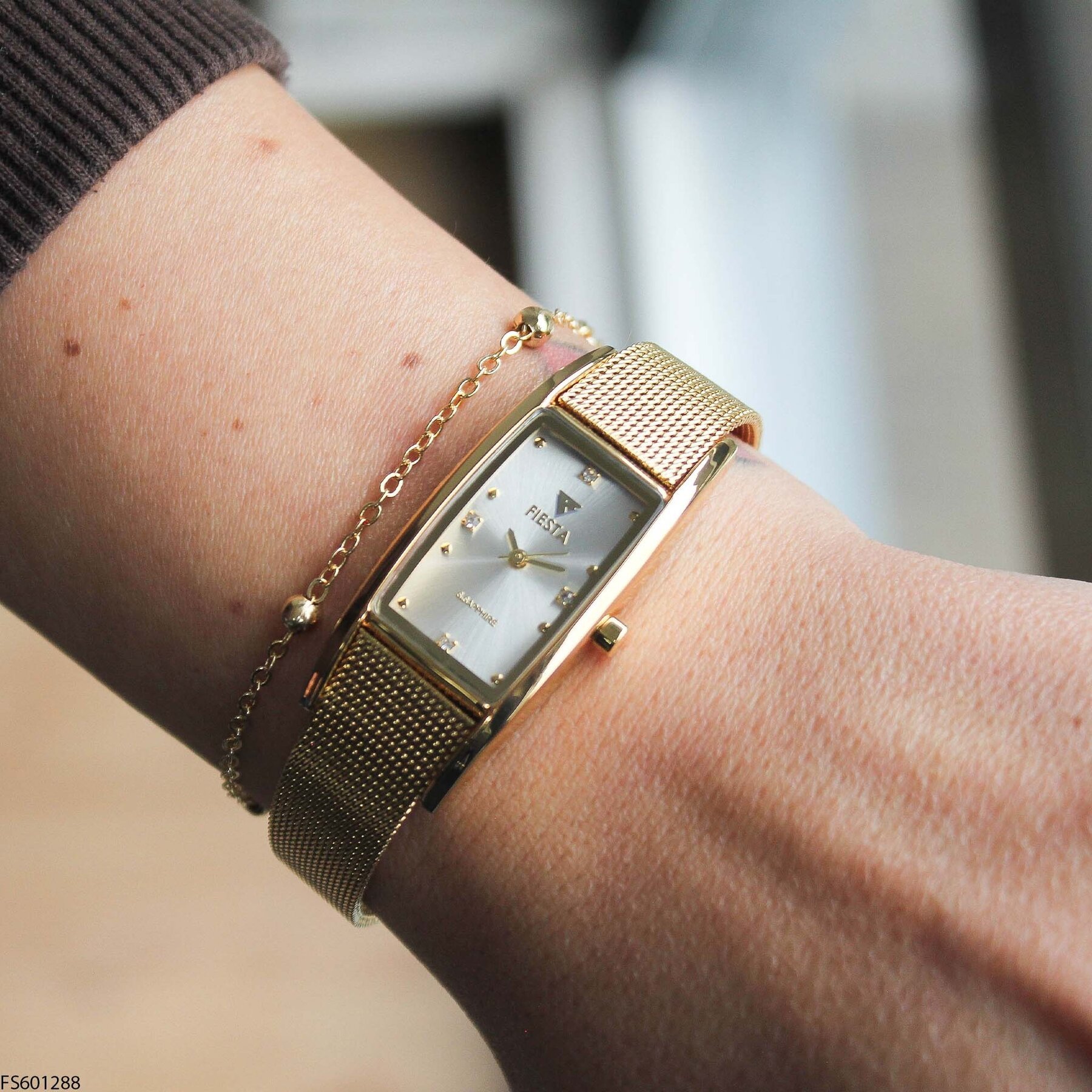 Fiesta FS601288 Çelik Hasır Kordonlu Kadın Kol Saati