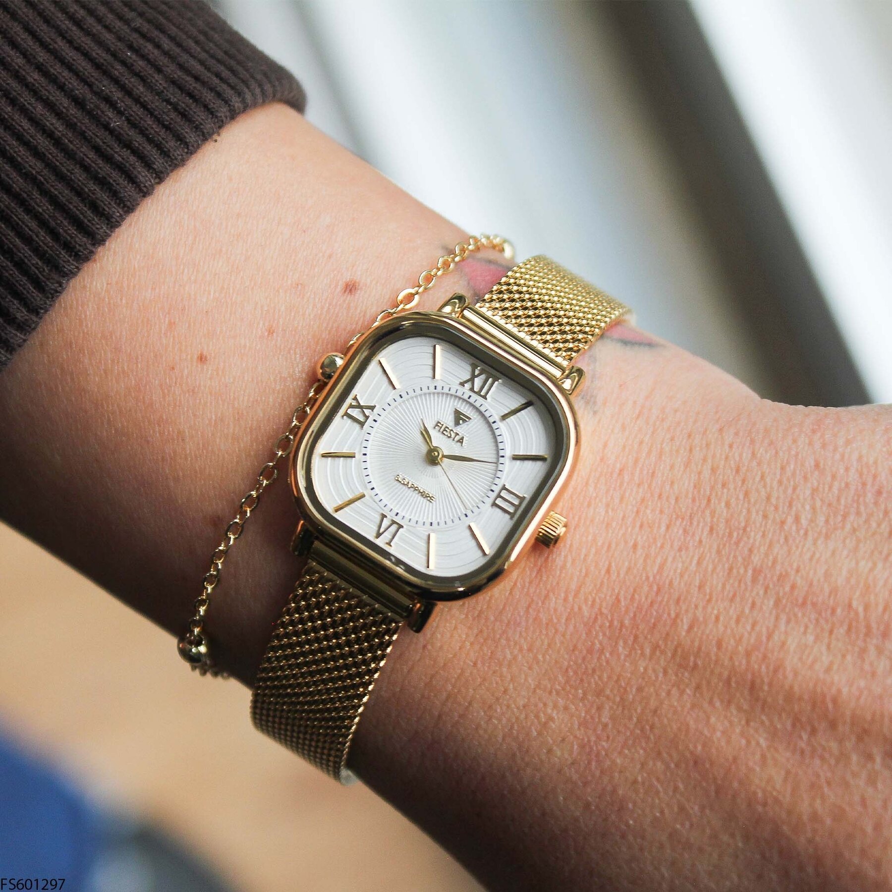 Fiesta FS601297 Çelik Hasır Kordonlu Kadın Kol Saati
